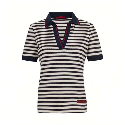 Imagen 2 del producto CHCH-Camiseta de punto a rayas con cuello tipo Polo para mujer, jerséis informales de manga corta, suaves y elegantes, novedad de verano 2025, Tops de calle para mujer