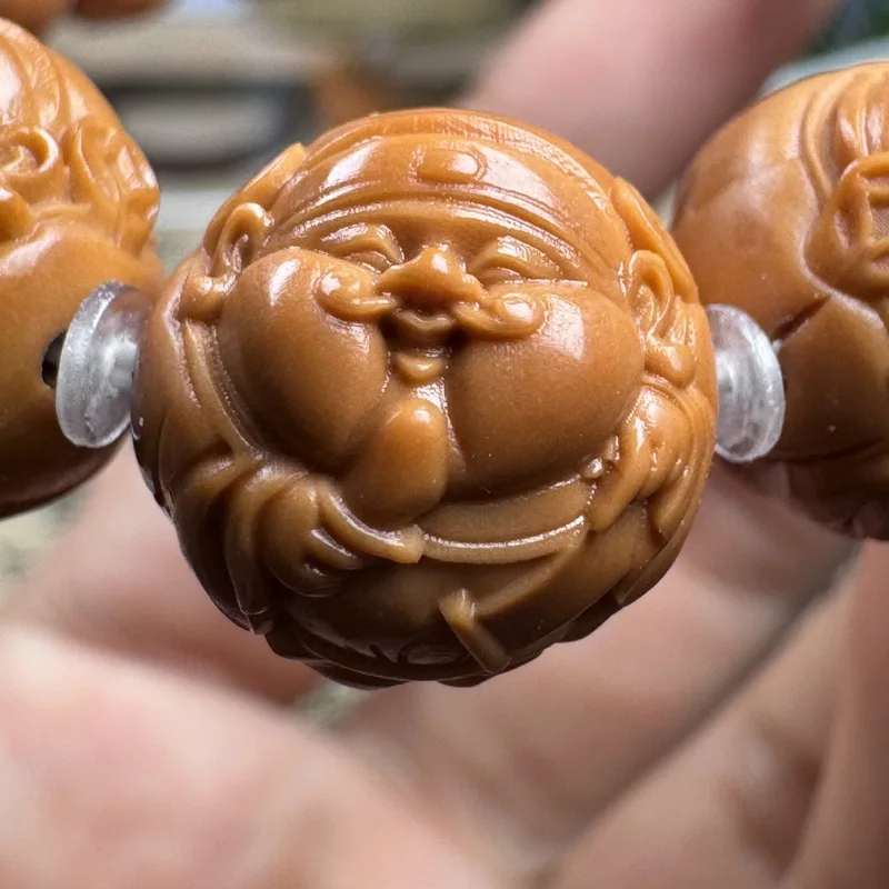 Houhou Walnut Fortune Charm Bracelet, Finely Carved, Suitable Both Men And Women