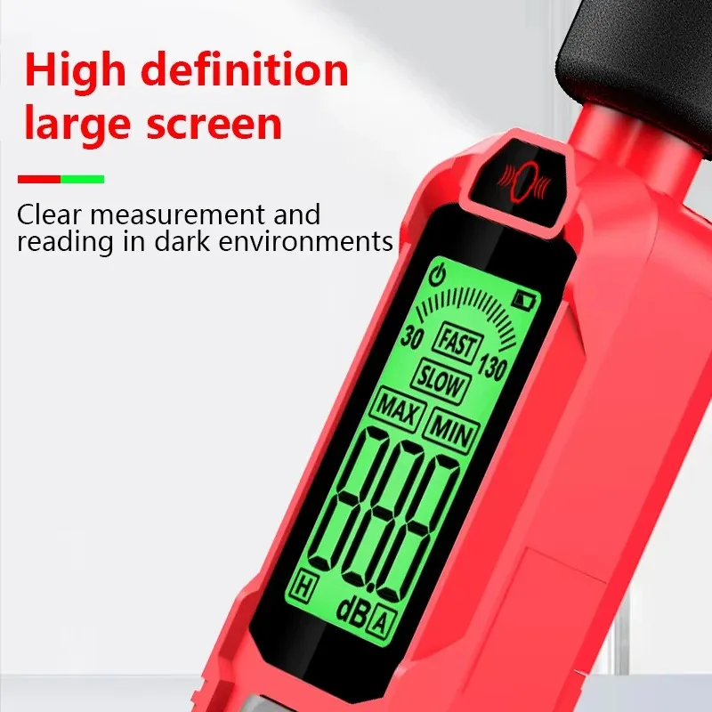 Misuratore di livello sonoro portatile digitale Strumento di misurazione del rumore DB Metro 30~130dB Dispositivo di misurazione audio per monitor ambientale