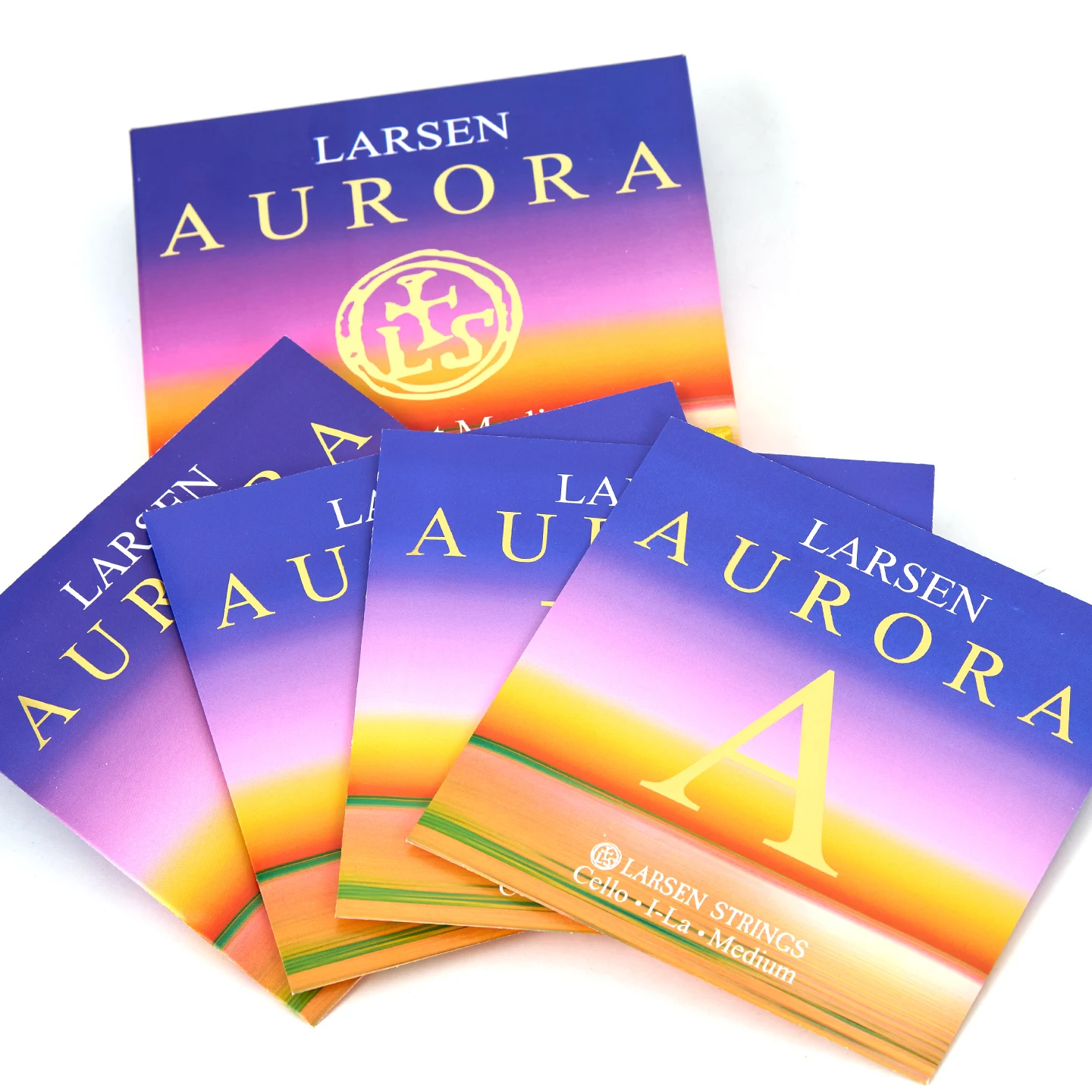 LARSEN Aurora Cello Strings Set Solid Steel Core Corrosion-resistant Alloy Winding Medium Tension Available in 4/4-1/4 Sizes