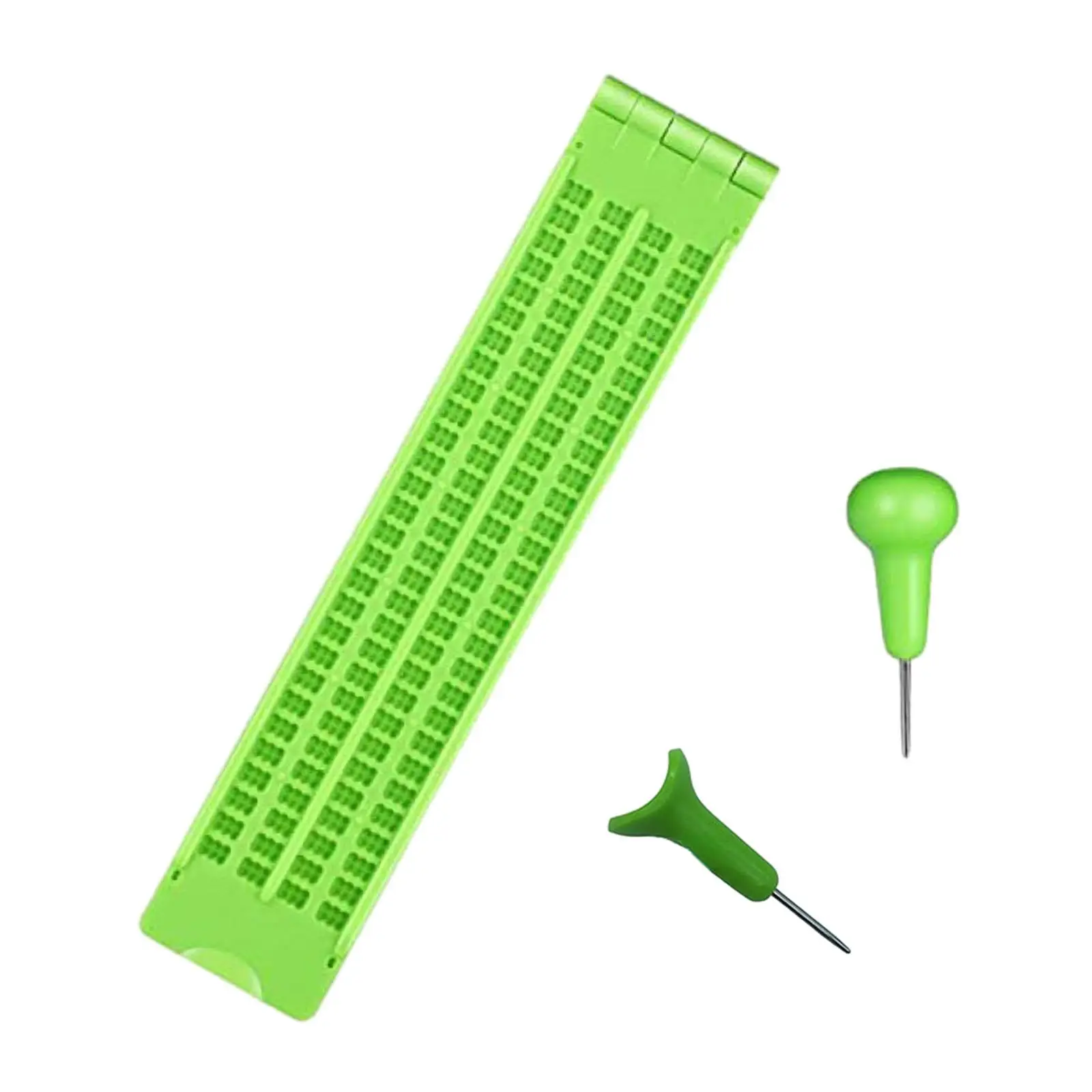 Placa de escrita Braille, material de aprendizagem resistente para prática escolar de homens e mulheres