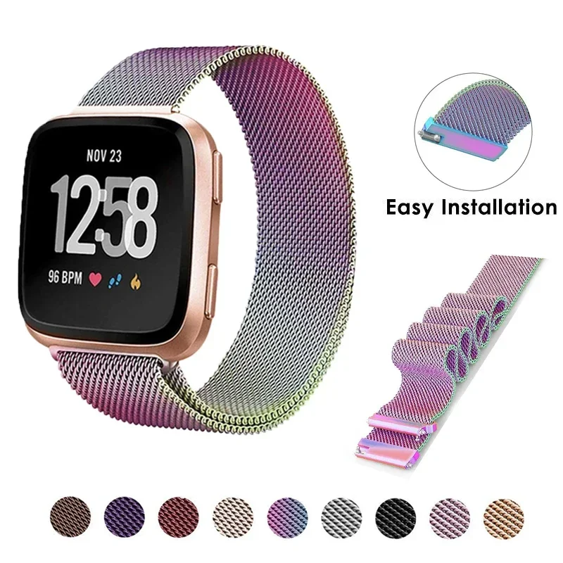 Metal Loop band For fitbit versa 2 3 4 Smart watch Bracelet Watchband for Fitbit versa lite sense 2 Strap Wristbands belt