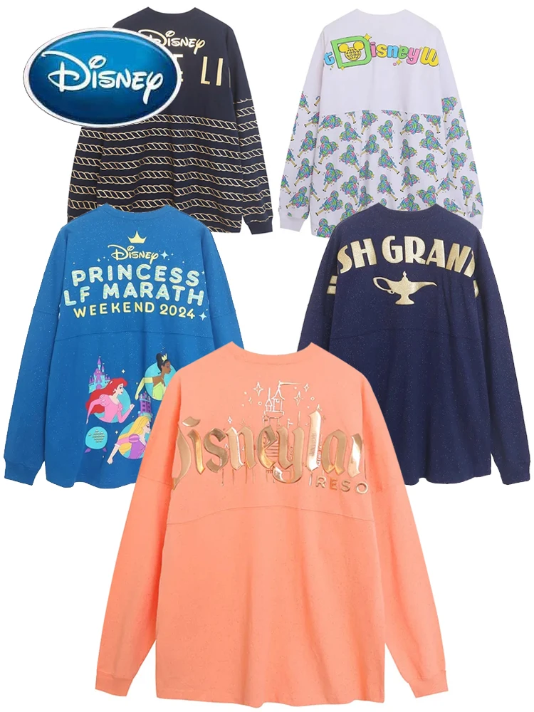 Disneyland-Sudadera con estampado de dibujos animados para mujer, sudadera Unisex de manga larga con letras traseras de París, Walt, Disney World Castle, Mickey Mouse