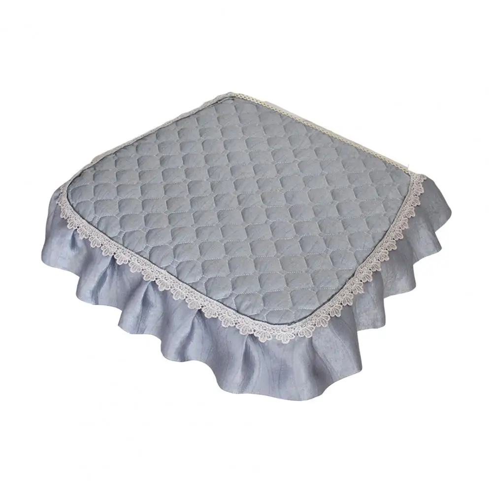 Cushioned Dining Chair Cover Dining Chair Seat Protector Quilted Lace Ruffle Chair Cushion with Non Slip for Dining for Comfort