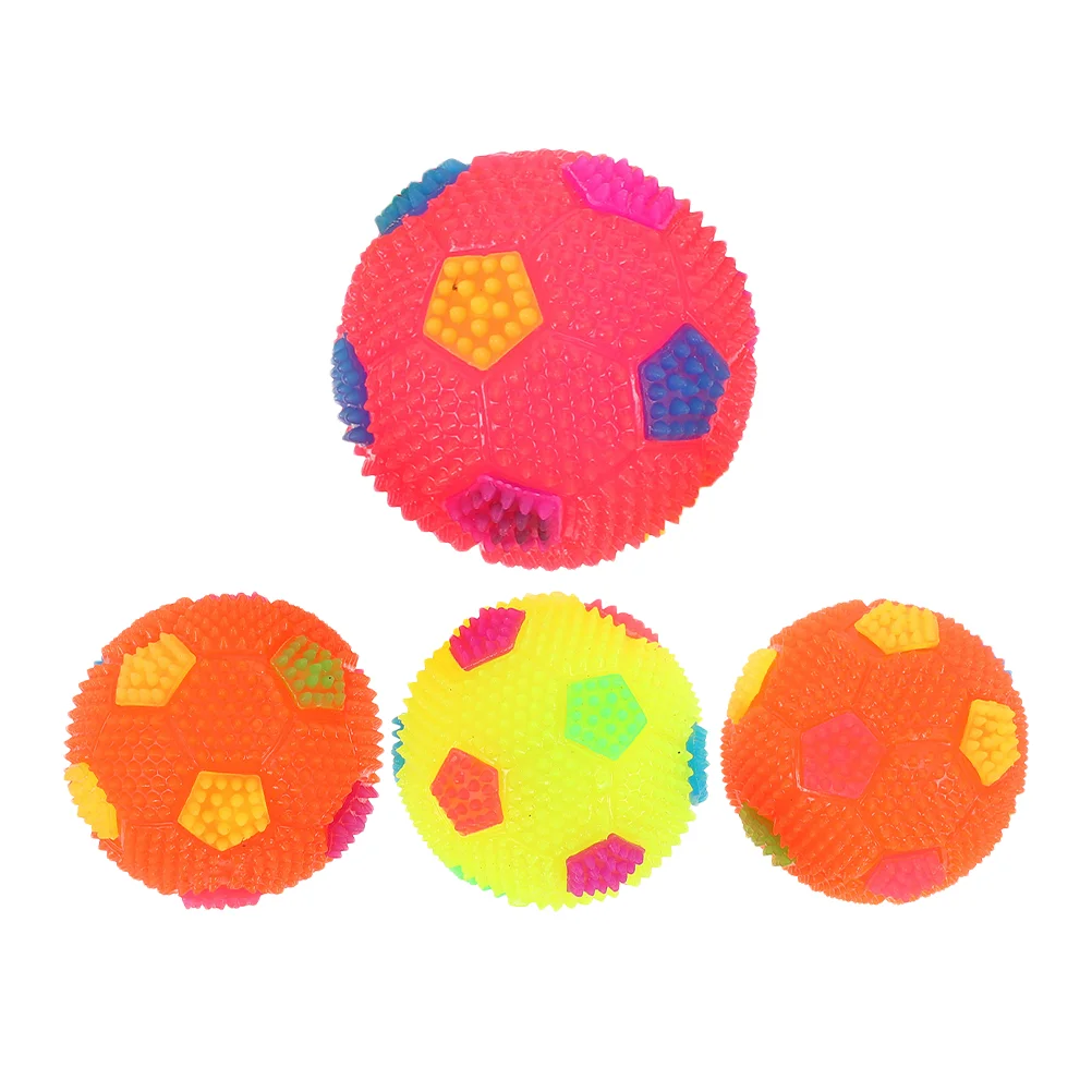 3 Pcs Flash Football Toy Attractive Design Massage Balls Toys Kids Multifunction Flashing Plastic Elastic