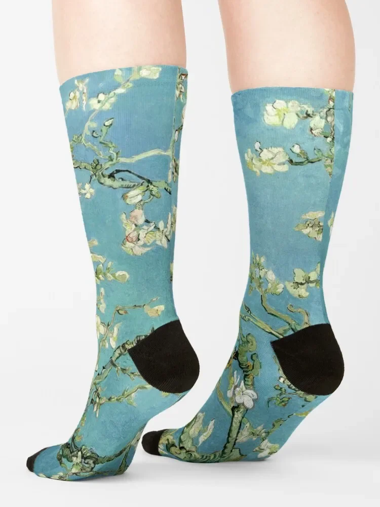 Van Gogh Almond Tree Socks bright garter Christmas Girl'S Socks Men's