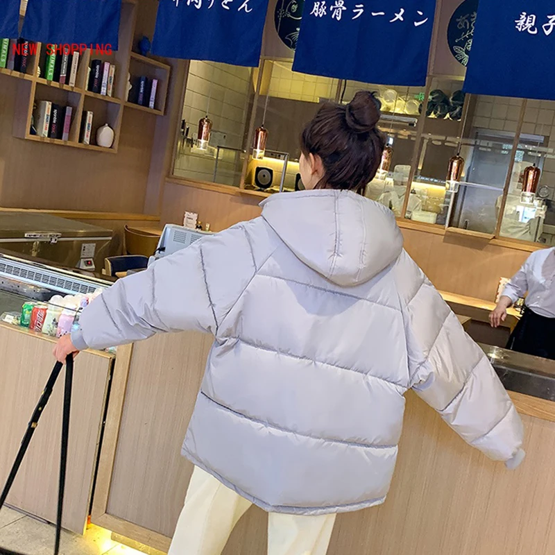  New Autumn Winter Jacket Hooded Women Coat Loose Cotton-padded Short Jackets Female Parka Warm Casual Plus Size Overcoat