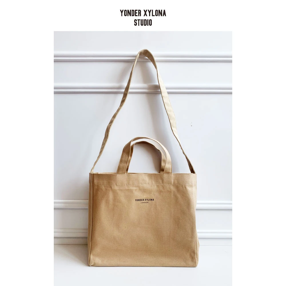 2024 New Arrival Casual Workwear Canvas Tote Bag Purple Fashion Ivy Style Shoulder Bag Daily Unisex Design Amekaji Purple