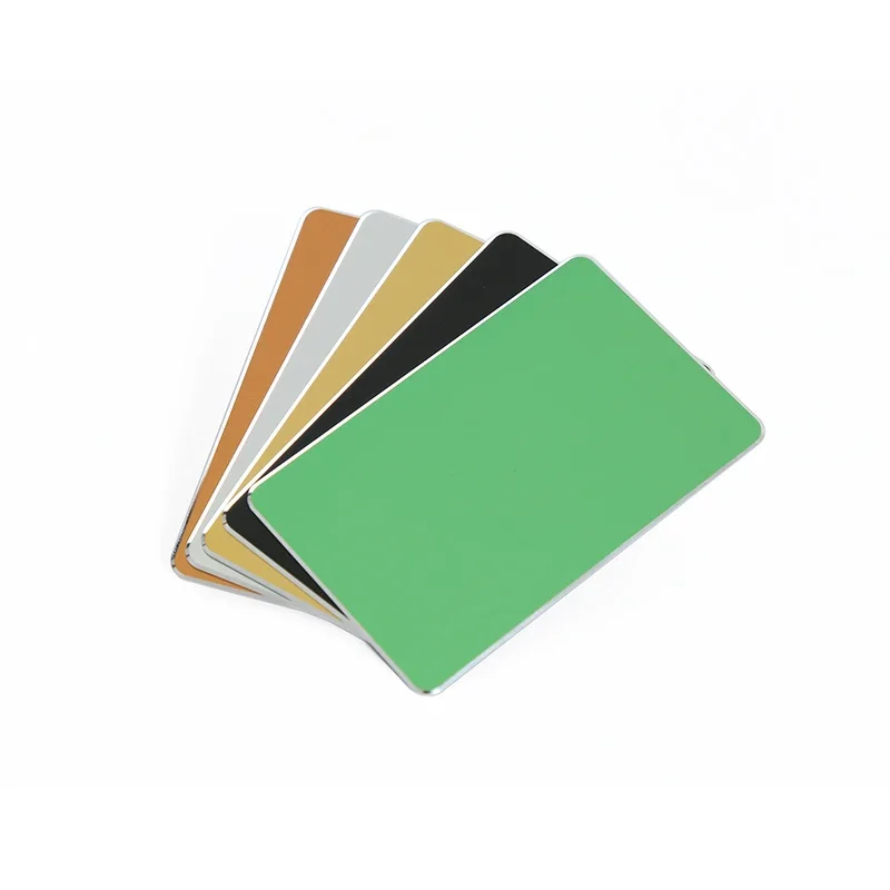 

0.45MM Thickness Anodized Aluminum Blank /Blue/Silver/Yellow Metal Business Card for Lasering