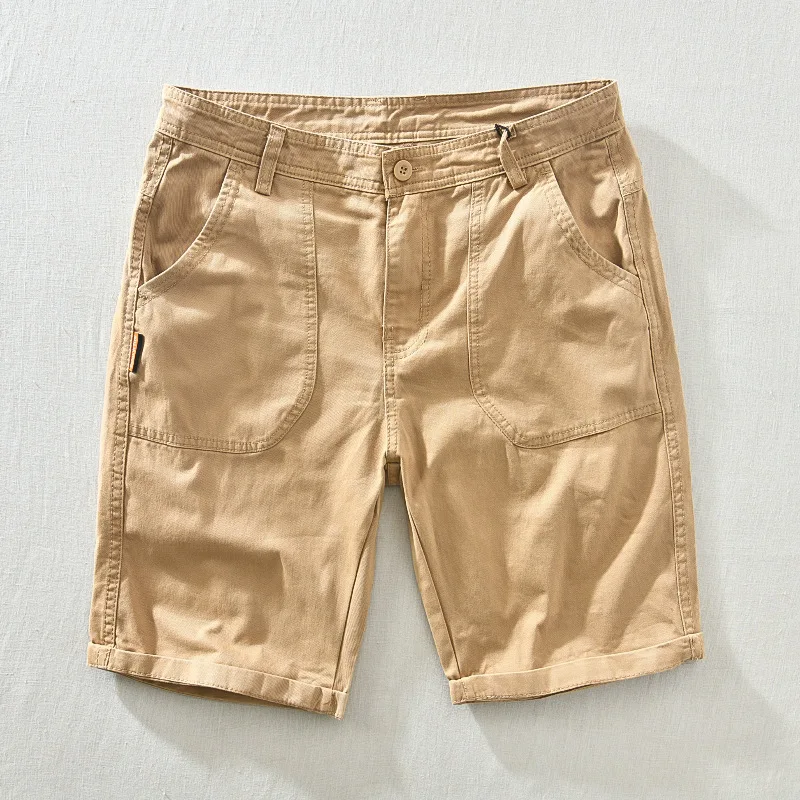 Simple Solid Color Versatile Cargo Short Pants Casual Men\'s Fashion Loose Shorts With Multi-pocket
