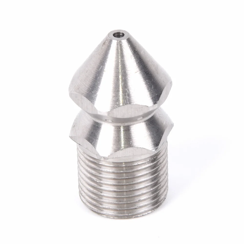 Насадка для выемки канализации 1, переднее отверстие, 8 задних отверстий, головка 0,5–1,2 мм, 3/8BSP, мужская сталь, латунь, нержавеющая сталь, высокое давление