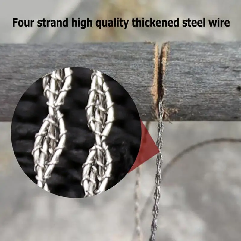 1Pc Stainless Steel Hand-Pulled Wire Rope Multi-Purpose Small Pocket Saw Survival Equipment Multi-Purpose Saw Blade for Outdoor Camping Style