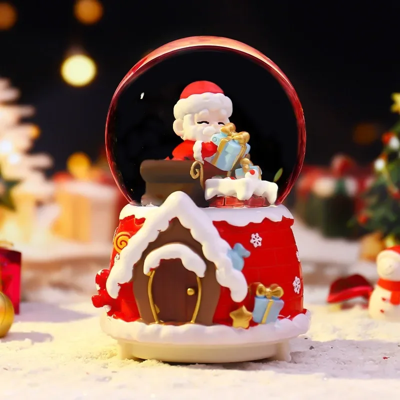 Christmas Eve Gifts Santa Claus Rotating Music Box Creative Crystal Ball Ornament