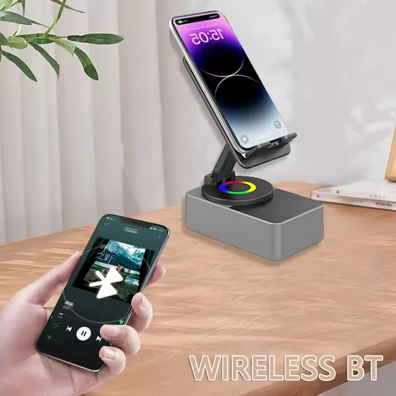 Uchwyt na telefon 3 w 1 Składany głośnik Bluetooth Przenośny stojak obrotowy 360 stopni Power Bank do telefonu komórkowego iPad