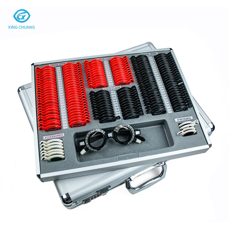 Wholesale Factory Price Portable Progressive Optometry Test Box Trial Lens Set 158 Optical Instrument Plastic Rim And Frame