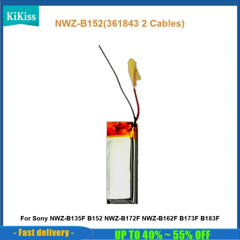 

Аккумулятор для Mp3-плеера Sony NWZ-B135F B152 NWZ-B172F NWZ-B162F B173F B183F NWZ-B152( 361843 2 кабеля) Реальная емкость 180 мАч