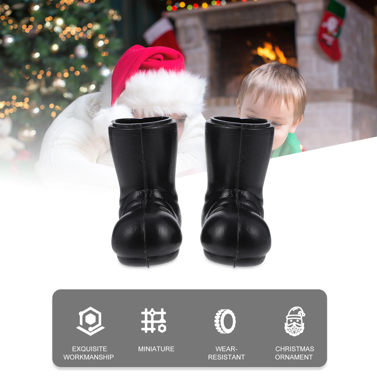 5 paia di mini stivali Decorazioni natalizie Modelli di scarpe in miniatura Ornamenti per la casa di Natale in plastica Ornamento decorativo per bambini