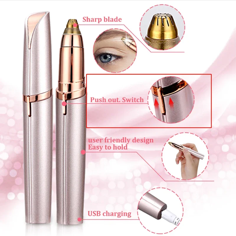 DIOZO Electric Eyebrow Trimmer Eyebrow Trimmer USB Rechargeable Eyebrow Trimmer Apply To Facial Eyebrows Portable Mini Depilator