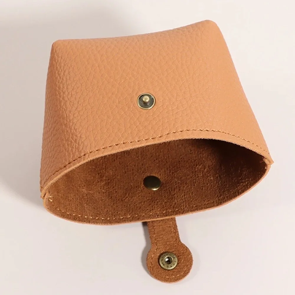 Portátil cor sólida couro do plutônio moeda bolsa tamanho pequeno saco de fone de ouvido multi-função bolsa presente do miúdo