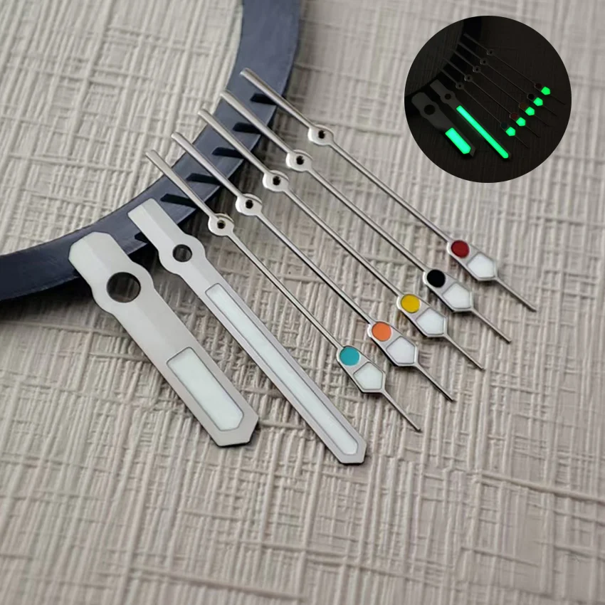 NH35 Hands NH36 hands watch accessories silver needle green luminous pointer suitable for NH35/NH36/4R/7S movements