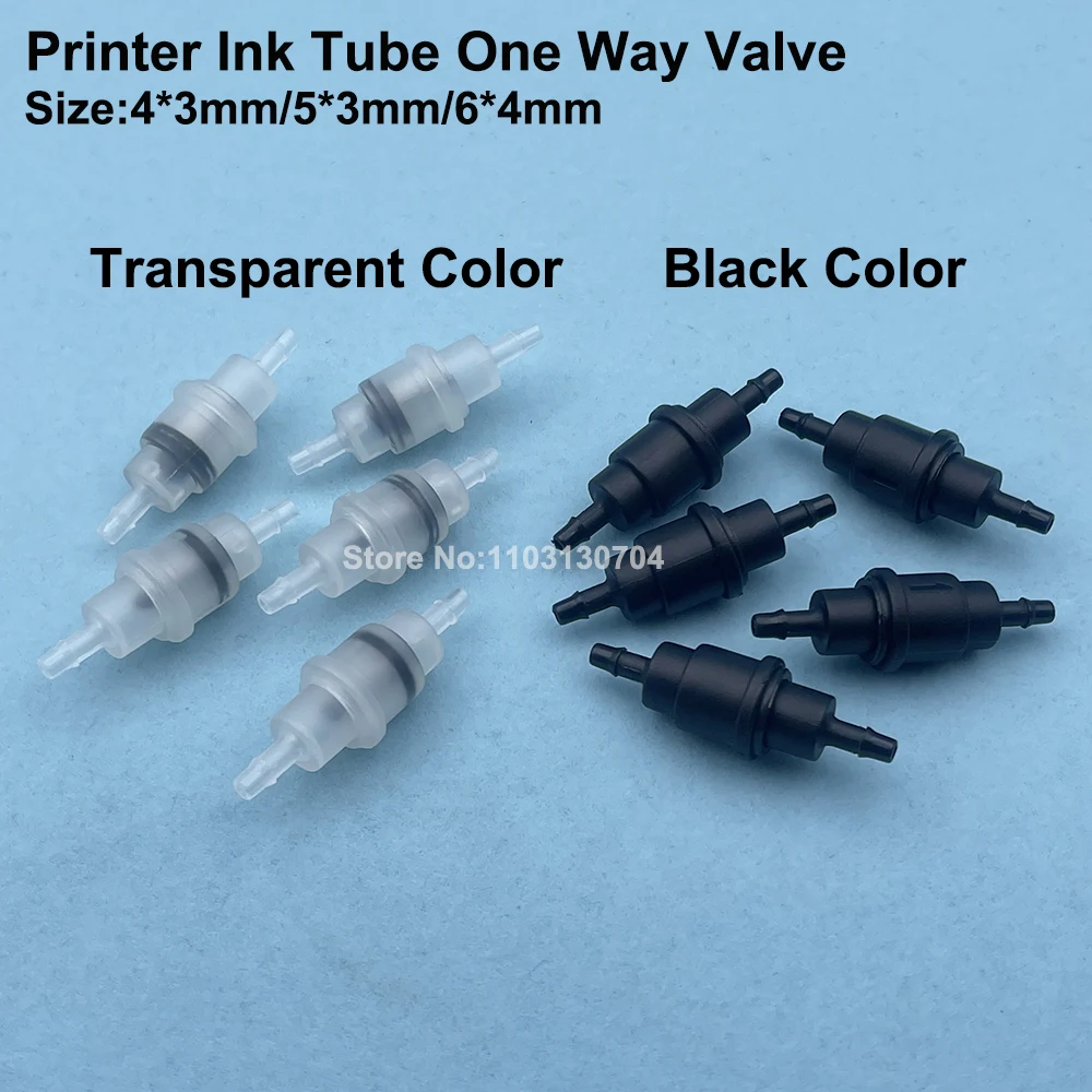 8PCS Plastic One Way Manual Ink Tube Valve Non Return Valve Hose Pipe Switch Connector for UV Solvent Printer Bulk Supply System