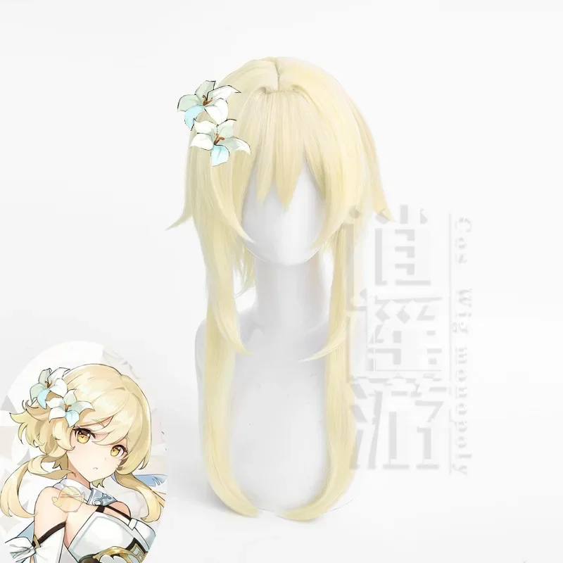 شعر مستعار اصطناعي مع قبعة ، شعر مستعار أنيمي تأثيري ، ذهبي فاتح ، شعر قصير ، مقاوم للحرارة ، حفلة هالوين ، 45