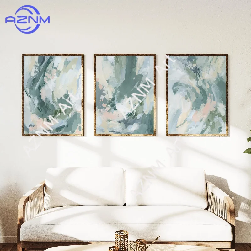 1/3 Stück abstrakte botanische Malerei |   „Windswept Triptych“ – 3er-Set – Kunstdrucke oder Leinwände