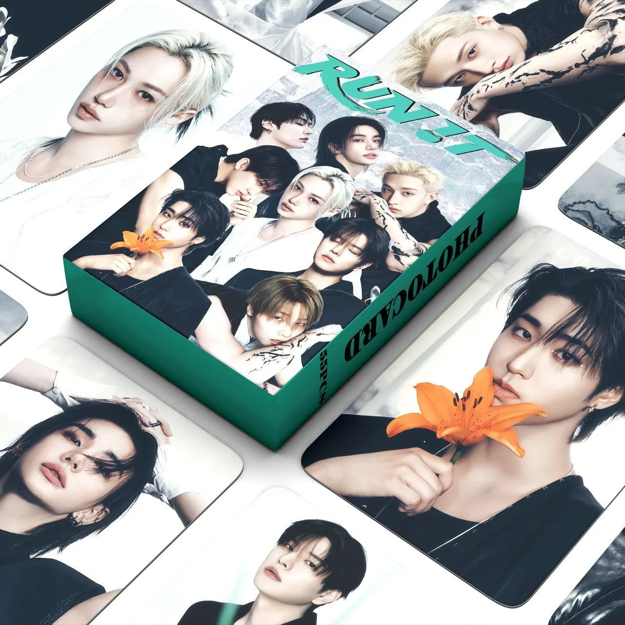 55Pcs RUN IT THIS & THAT Lomo Cards Photocards Stickers HD Fans Collection Cards Decorative Stickers Present for Book Lovers