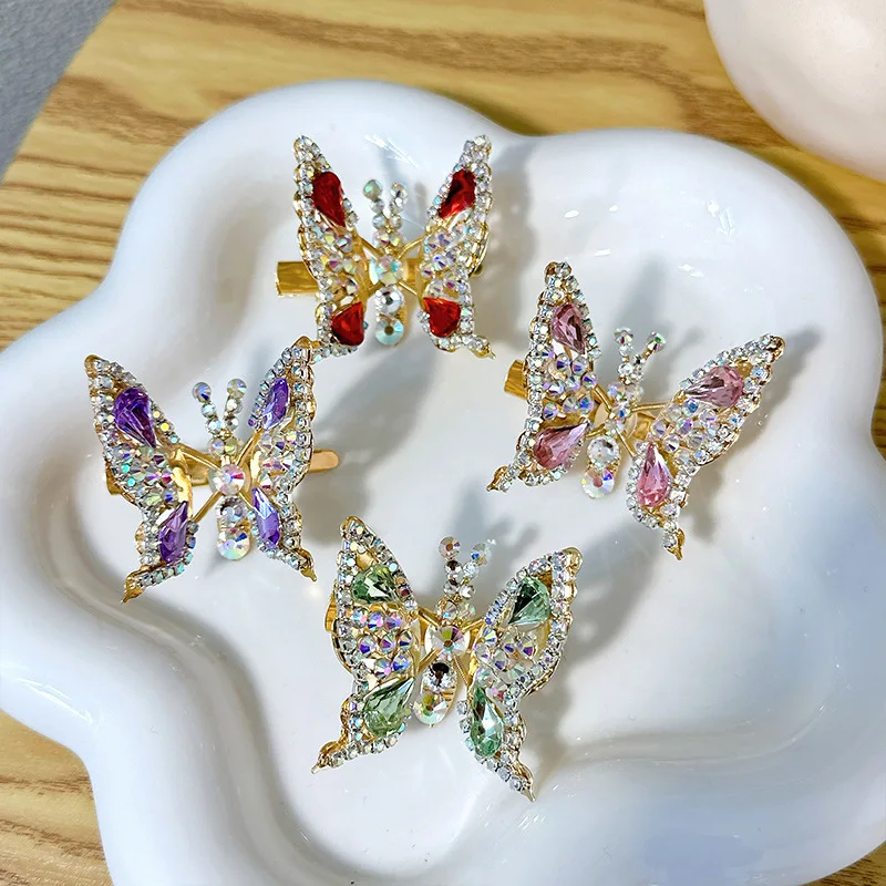 Flash Diamond  Butterfly That Will Shake Hairpins Headwear Girl Clip Barrettes Hairgrips Hair Accessories For Children Woman