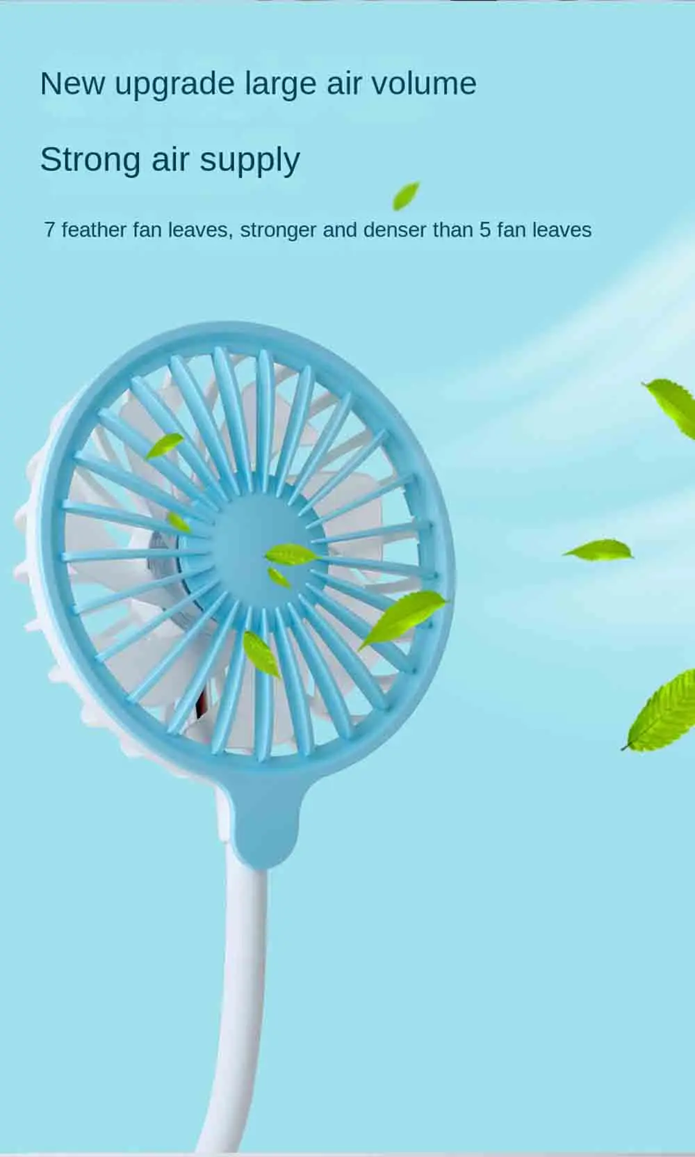 Sommerlicher, tragbarer USB-Nackenventilator für Sport, Zuhause, Büro, Reisen und Outdoor-Aktivitäten – Detail 6