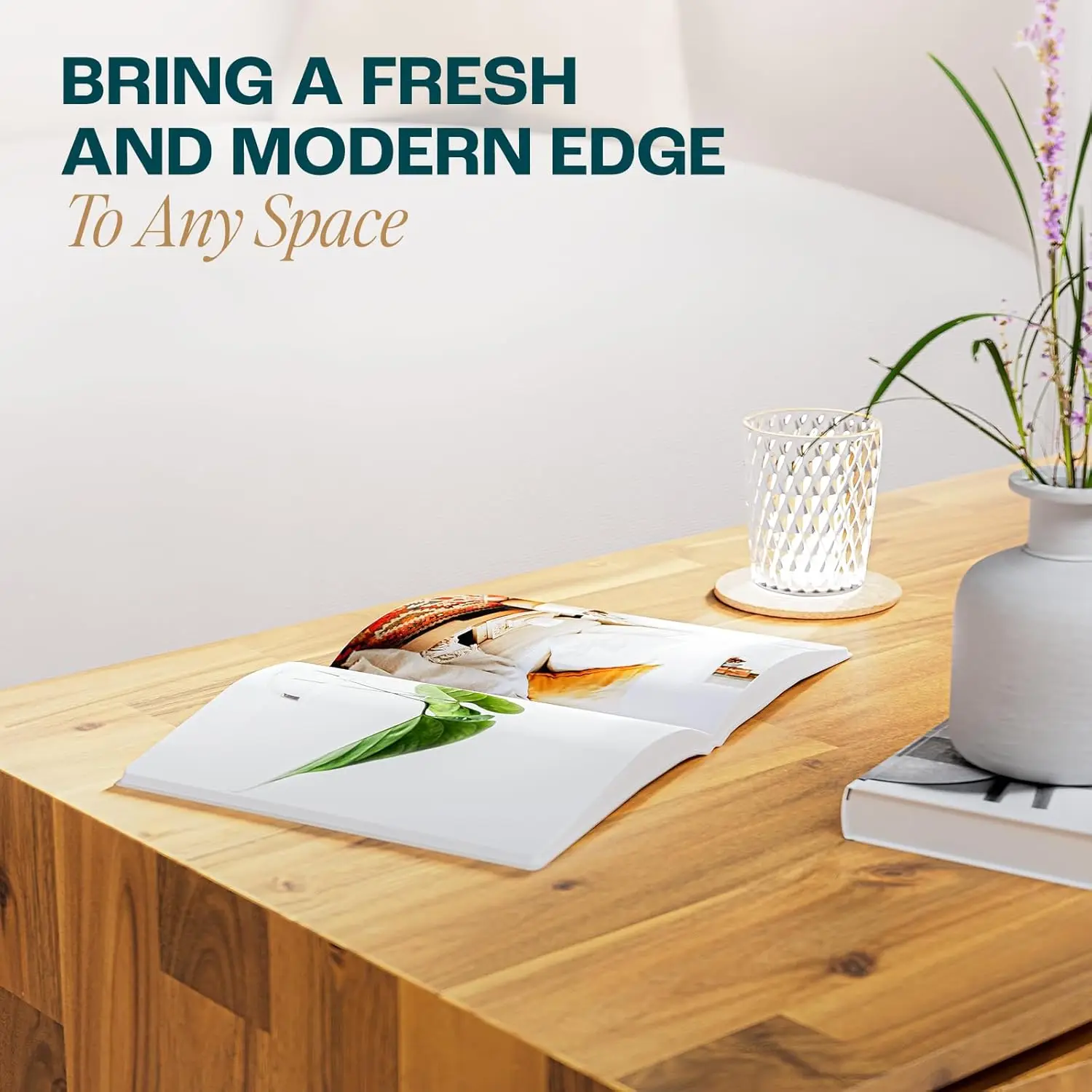 [¡Nueva llegada! ]Mesas de centro de madera maciza Georgina para sala de estar, mesa de centro moderna de mediados de siglo con 2 cajones de almacenamiento simétricos