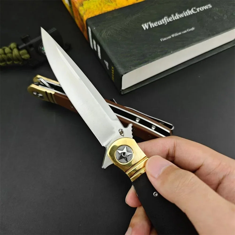 High Quality Russian Reptilian Folding Pocket Knife 440c Blade G10 Handle Outdoor EDC Survival Camping Hiking Hunting Tools