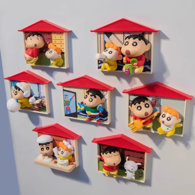 

Shinchan слепая коробка магнитный магнит на холодильник милые забавные фигурки украшение комнаты праздник креативные подарки орнамент