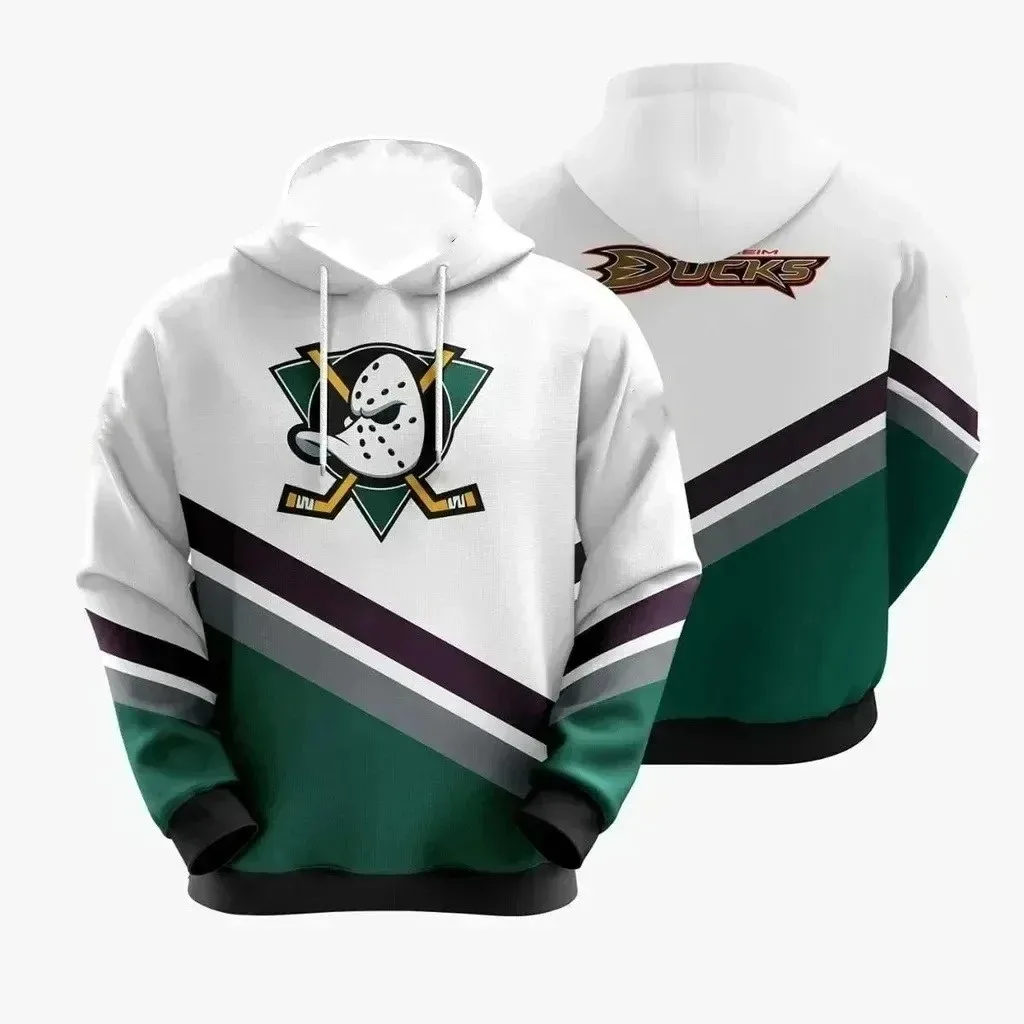 Hockey Super Ducks Hoodie Mens Spring and Autumn 2024 New 3D Printing Men and Women Street Casual  Pullover Hooded Sweatshirt