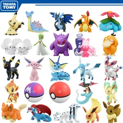 Original TAKARA TOMY Pokemon Figure Toys Mimikyu Maushold Lapras Charizard Umbreon Sylveon Vaporeon Model Dolls Birthday Gifts