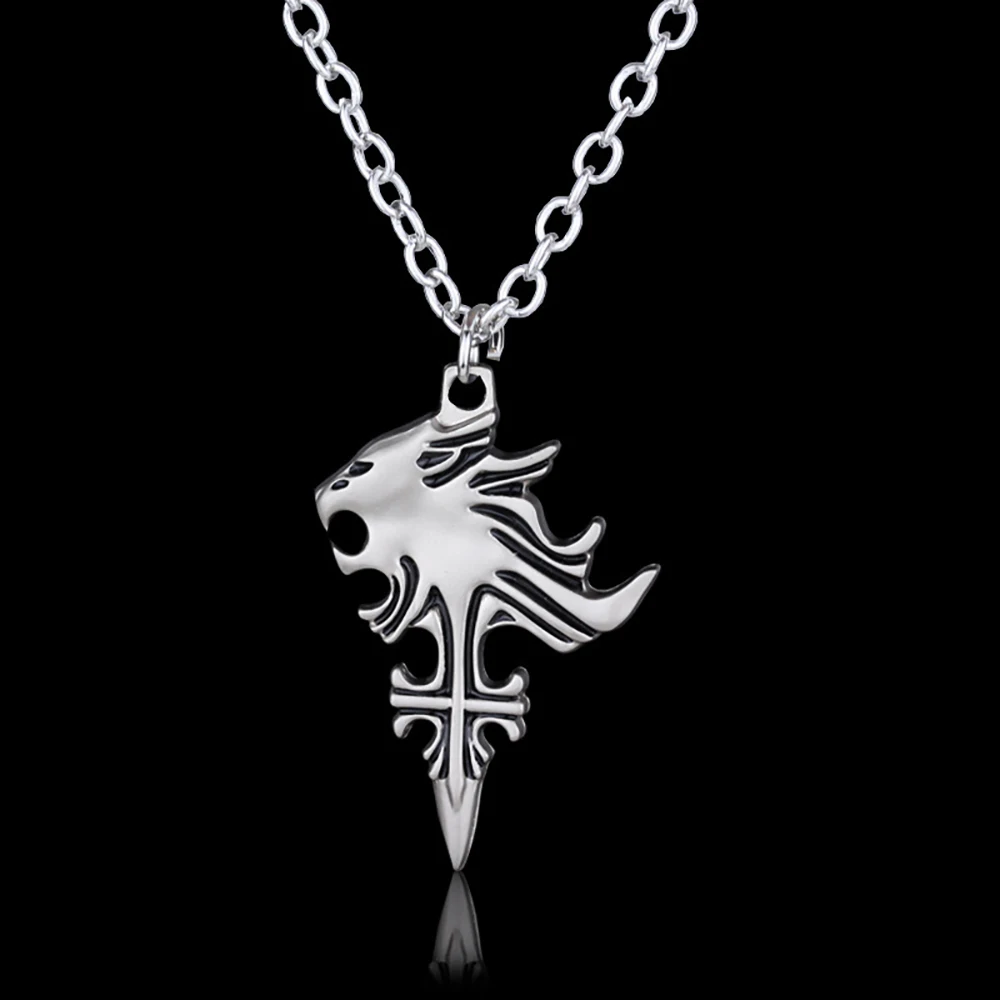 Final Fantasy VIII Wolf Head Necklace Sleeping Lion Heart Griever Squall Leonhart Lion Head Necklaces & Pendants Game Jewelry