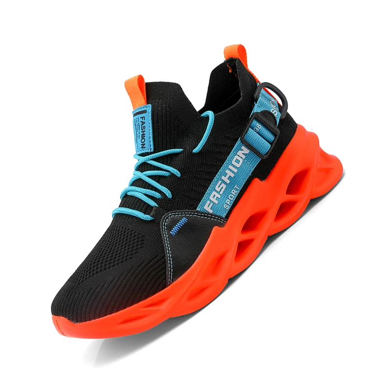 Spring and autumn men's sports shoes Fashion casual shoes Light soft breathable mesh walking running men's shoes