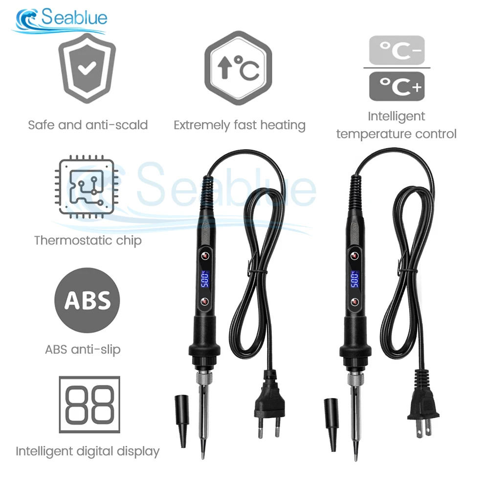 R￩glable temp￩rature affichage num￩rique fer ￠ souder ￩lectrique 80W 220V / 110V LCD fer ￠ souder DIY outil de r￩paration de soudage