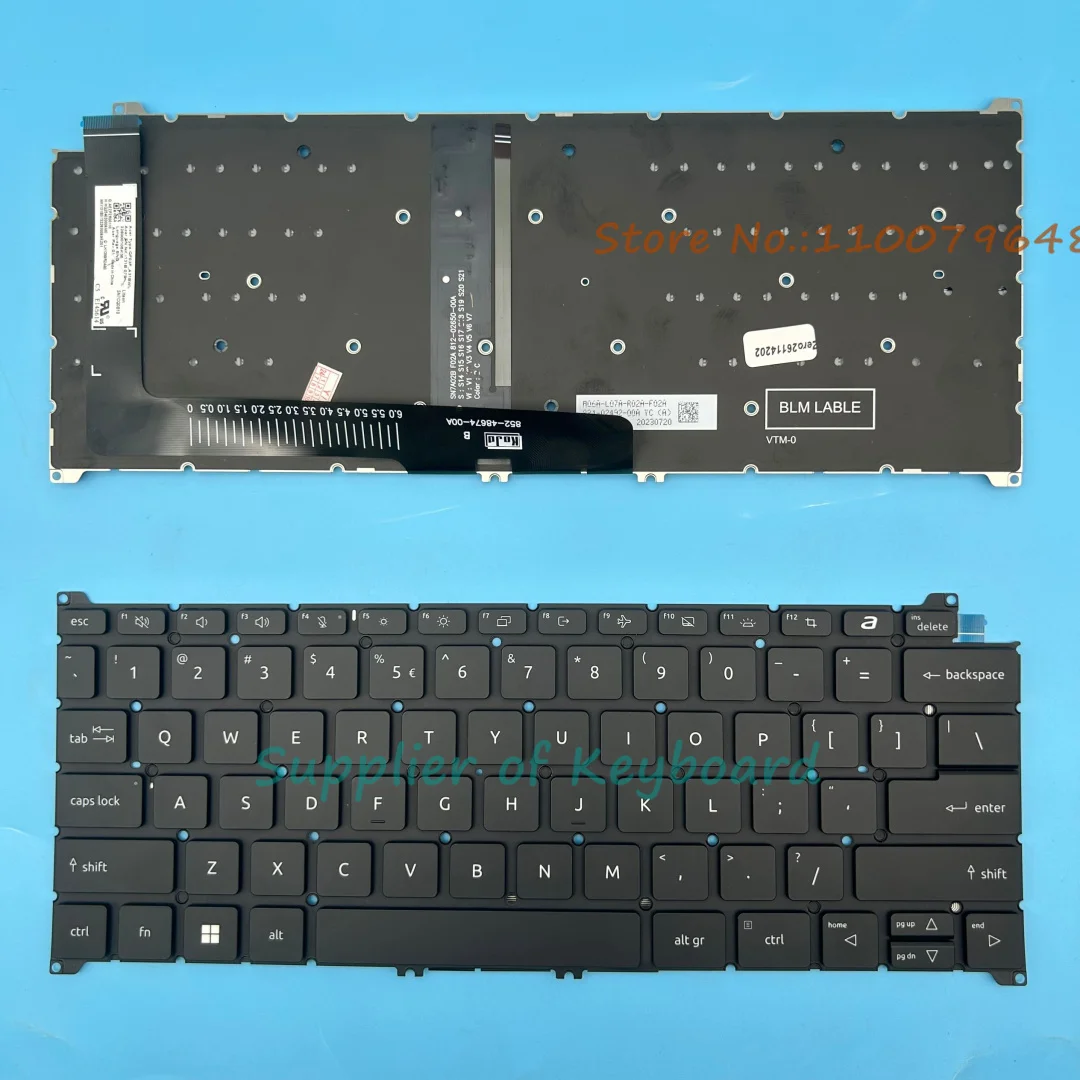 

Новая английская клавиатура для ноутбука ACER Swift 3 SF314-512 SF314-512T SF314-44 SF314-59 SF314-71 N21H3 N21C2, серебристая/черная