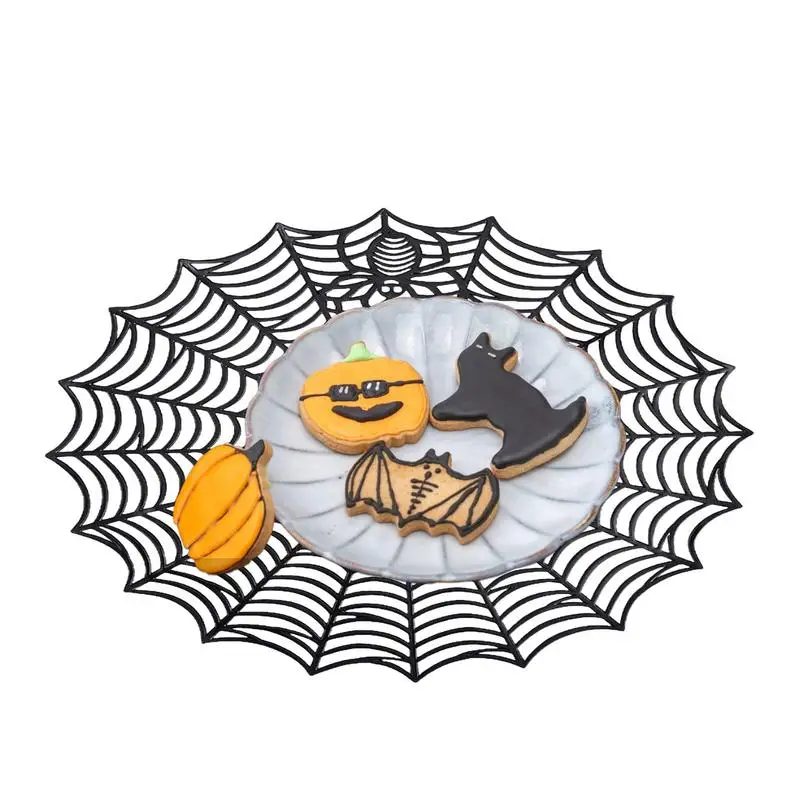 Halloween Table Placemats Waterproof Heat Insulation Place Mats In Spider Web Design Multifunctional Festive Anti Slip Table