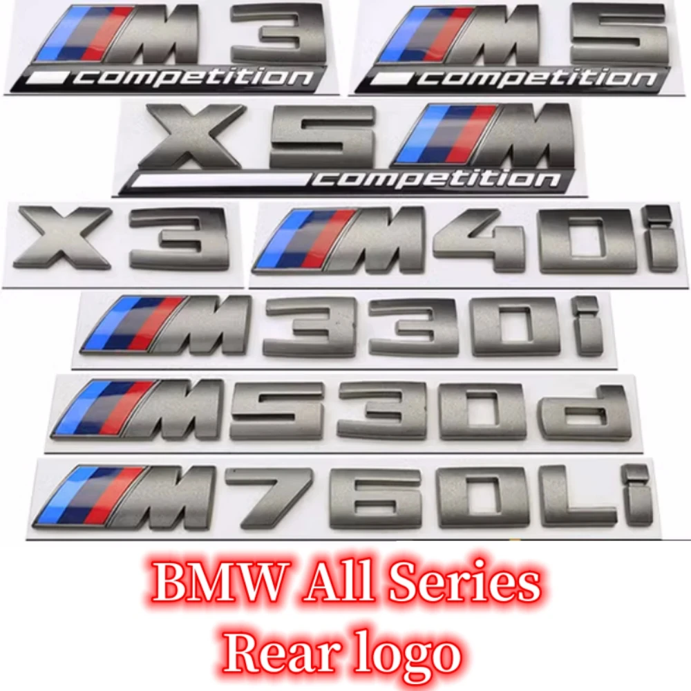 Steel Gray COMPETITION Bar Underlined Emblem for BMW Thunder Edition M1 M2 M3 M4 M5 M6 M7 M8 X1 X3 X4 X5 X6 X7 Car Trunk Sticker