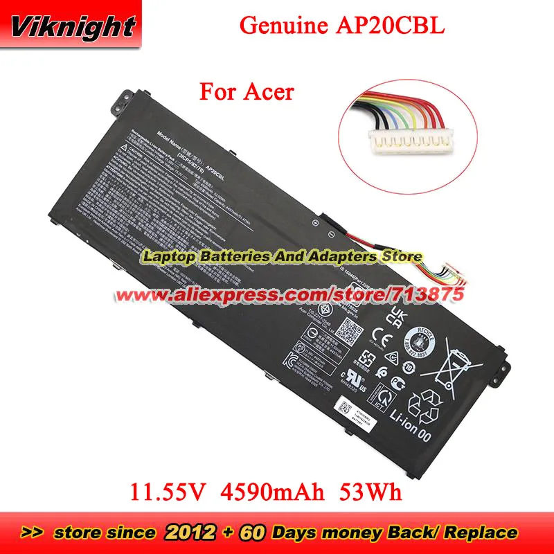 

Genuine AP20CBL 31CP5/82/70 Battery For ACER Aspire 5 A515-45-R00P Li-ion 11.55V 53Wh SWIFT 3 SF314-511-72VC