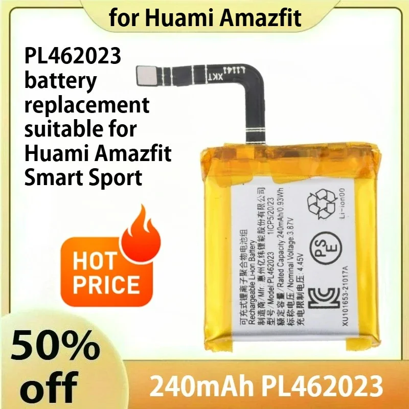 

240mAh PL462023 Battery Replacement Suitable for Huami Amazfit Smart Sport