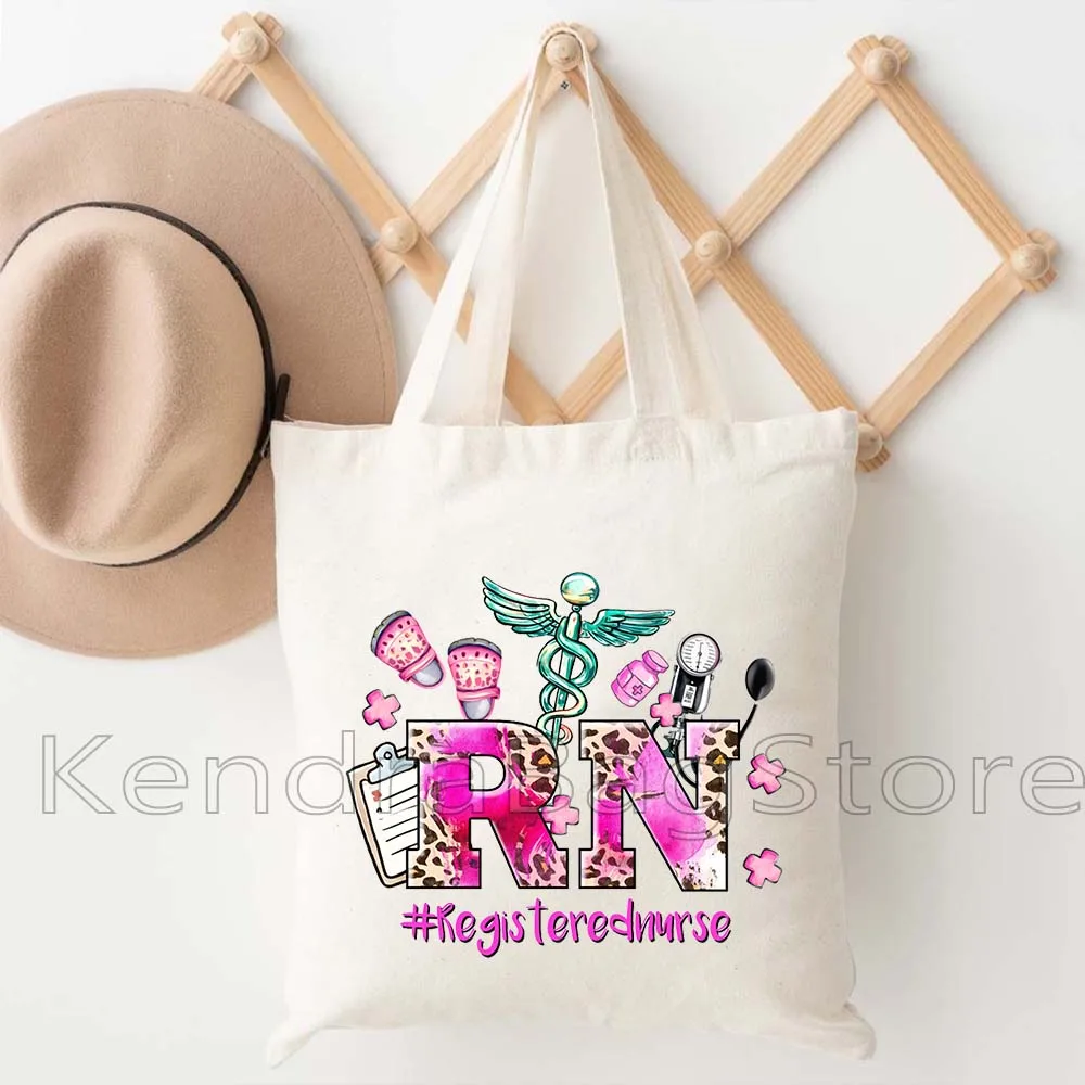 الحب السماعة سوبر التمريض ممرضة الحياة RN عيد الحب طالب ممرضة التقدير الهدايا قماش حقيبة كتف حقيبة يد للمتسوقين