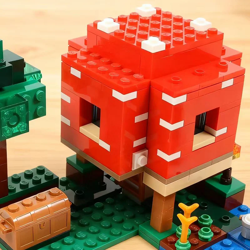 

Третья вечеринка MOC, совместимые наборы My Pixel World Series, строительные блоки, грибной фермерский дом, сборка игрушек для детей ﻿