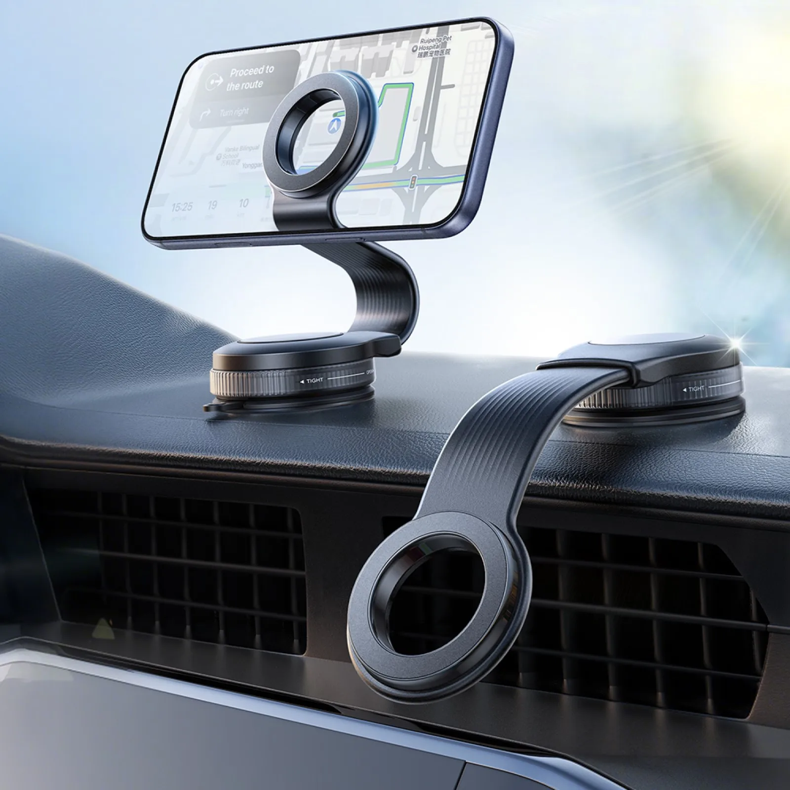 

Car Phone Holder for MagSafe [360° Adjustable Memory Alloy Arm | 2400gf Strongest Magnetic Power] Bendable Car Mount, Phone Hold