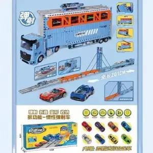 Track Truck Toy Foldable Storage Container Ejection Engineering Vehicle Large Truck Alloy Transforming Car Sliding Boy Toy
