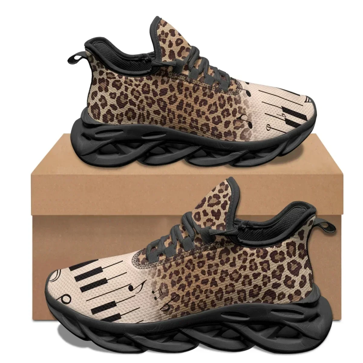 

Music Notes Print Lace-up Casual Shoes Girls Outdoor Travel Fashion Non-Slip Sneakers Summer Lightweight Mesh Vulcanized Shoes