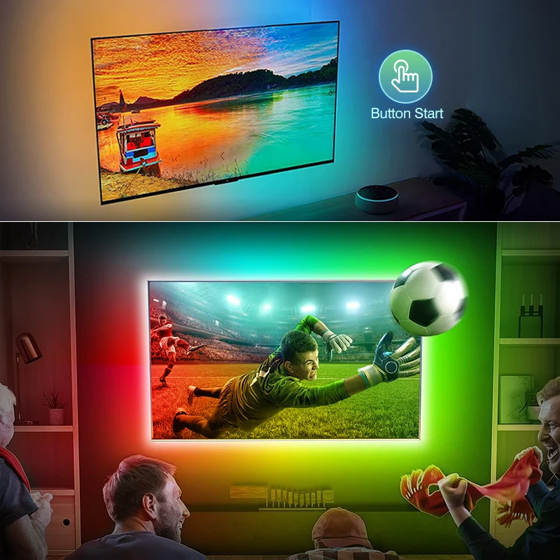 Kolorowe podświetlenie telewizora do synchronizacji w czasie rzeczywistym dla 40-85 cali LED Light Strip Kompatybilny z HDMI 2.0 Device Sync Box