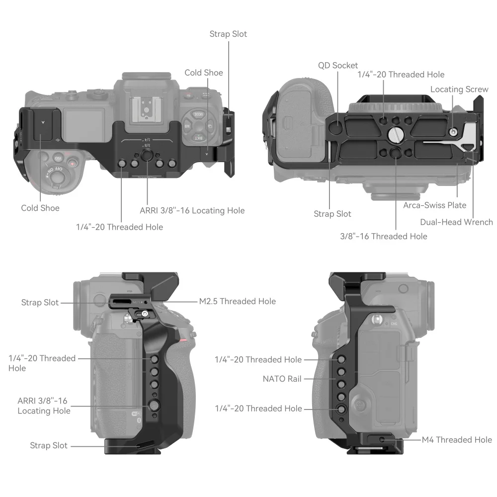 SmallRig Cage L-Bracket Handheld Cage Kit for Nikon Z 8 Z8 Camera Cage with MB-N12 Battery Grip 3982 3940 3941 3942